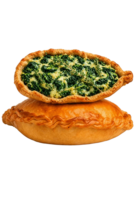 Santanas Spinach & Cheese empanada with a flaky crust on a transparent background